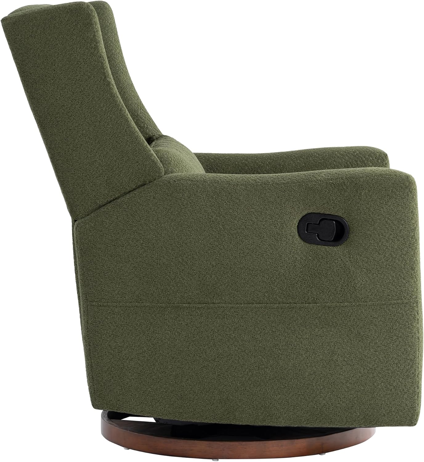 KISLOT Swivel Rocker Recliner Chair, Nursery Glider Recliner with Wood Base Manual Rocking Comfy Upholstered Fabric Reclining Single Sofa for Nursery Bedroom Living Room