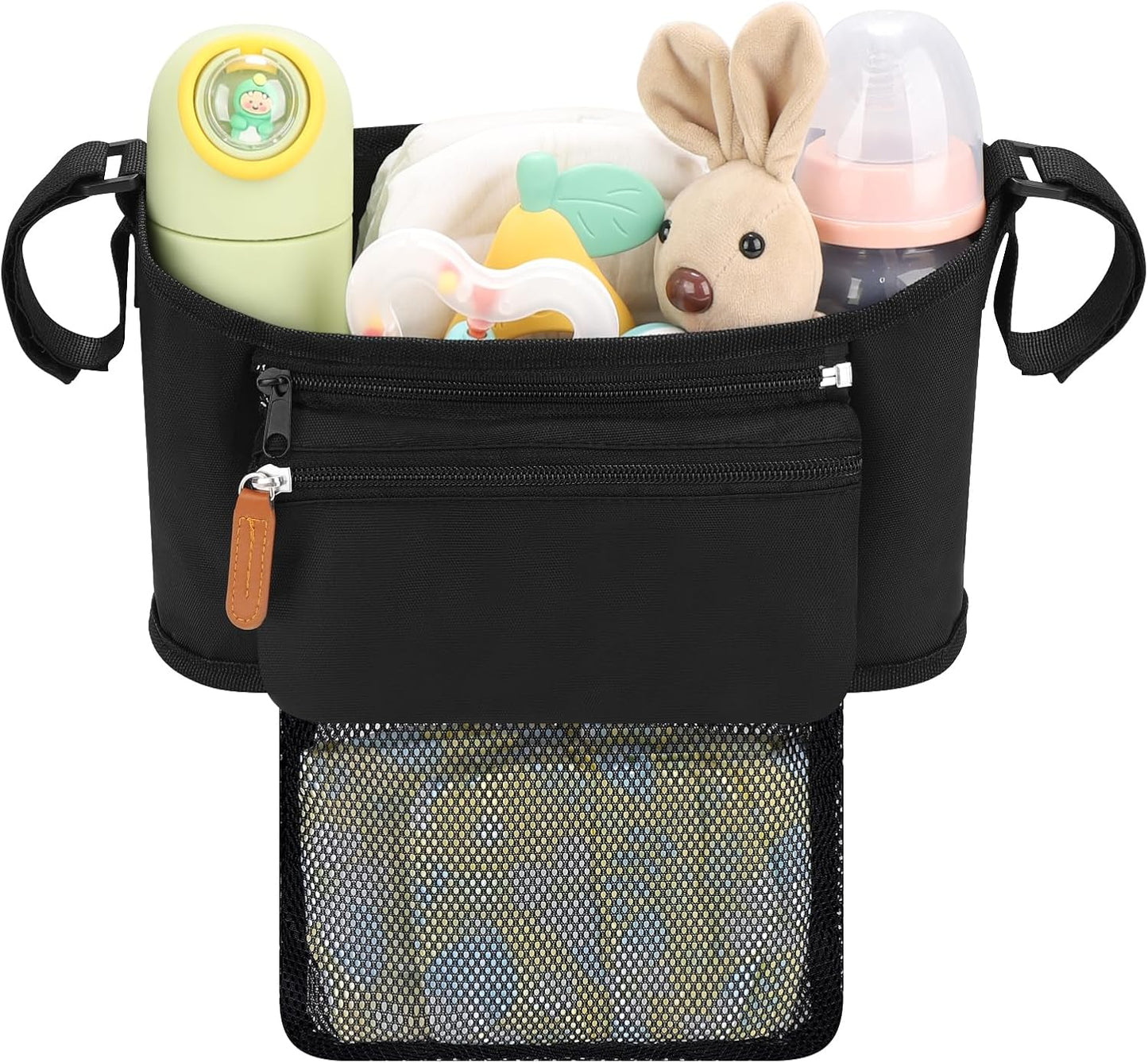 Accmor Universal Stroller Organizer with Detachable Phone Bag, Stroller Bag Caddy Organizer Stroller Accessories for Uppababy, Baby Jogger, Nuna, Doona, Britax Strollers