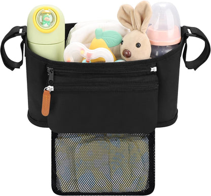 Accmor Universal Stroller Organizer with Detachable Phone Bag, Stroller Bag Caddy Organizer Stroller Accessories for Uppababy, Baby Jogger, Nuna, Doona, Britax Strollers