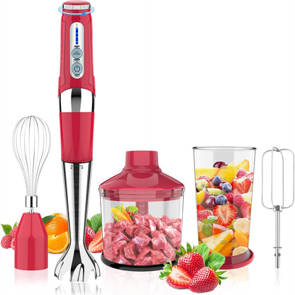 Toogel Cordless Immersion Blender, Electric Hand Blender with 21-Speed & 3-Angle Adjust, USB Rechargeable, BPA-Free & Dishwasher Safe for Baby Food, Smoothies, Soup (Grey)