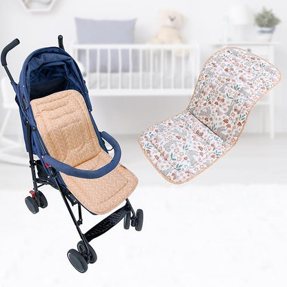 Baby Stroller Cushion,Infant Car Seat Insert-Reversible Universal Breathable and Soft Newborn seat Liner for Stroller,100% Cotton Seat Pad Liner for Newborns-34x78cm,1 Pack(Rabbit)
