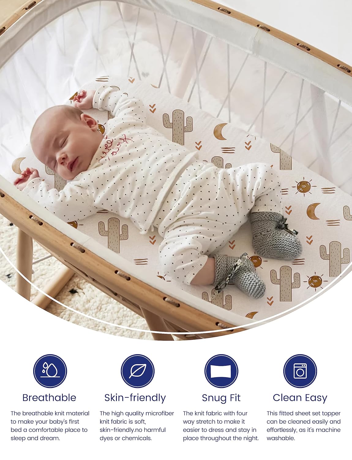 TotAha Premium Stretchy Bassinet Sheets for Baby Girl, Silky Comfort Cradle Sheets Fitted 18 x 36 for Oval, Rectangular, Hourglass Mattress, Hypoallergenic, Buttery Soft 2-Pack (Floral & Pale Pink)