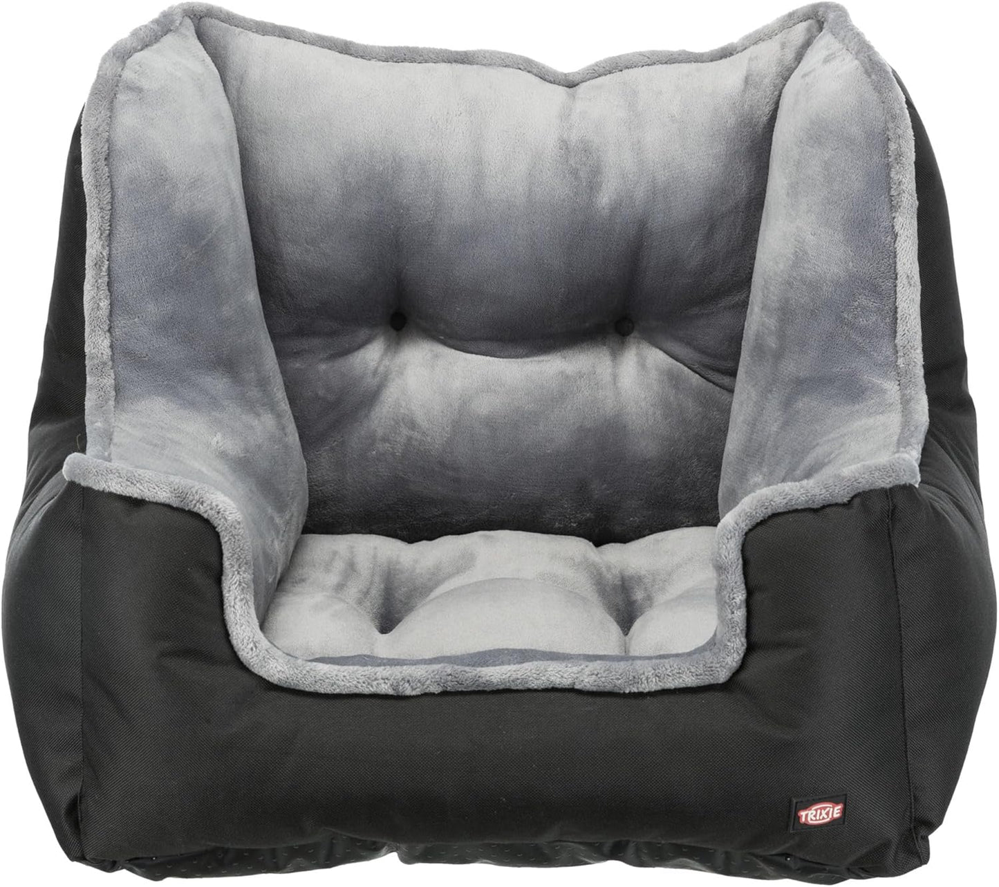 Trixie Convertible Lite Dog Car Seat 19.7 x 14.6 x 15.7 in – Cozy Booster with Safety Tether, Seat-Belt Straps & Side Pockets – Raised Travel Bed with Washable Cushion