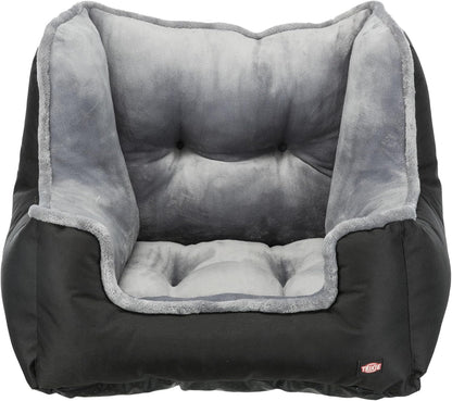 Trixie Convertible Lite Dog Car Seat 19.7 x 14.6 x 15.7 in – Cozy Booster with Safety Tether, Seat-Belt Straps & Side Pockets – Raised Travel Bed with Washable Cushion