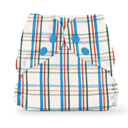 Esembly Cloth Diaper Cover - Reusable Swim Diaper, Waterproof, Breathable - Adjustable Outer Layer Over Absorbent Inner for Blowout Protection - Sea Glass, Size 2 (18-35lbs)