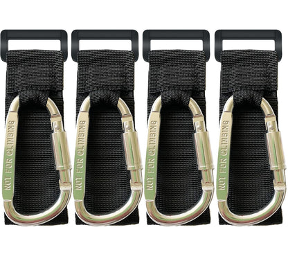 Baby Stroller Hook, Carry 30 lbs per Stroller Carabiner Clip, Adjustable Baby Stroller & Car Seat Hook for Hanging Diaper Bag, Wheelchair,Golf cart, Shopping and Pet Cart(2 Pcs Green Gold)