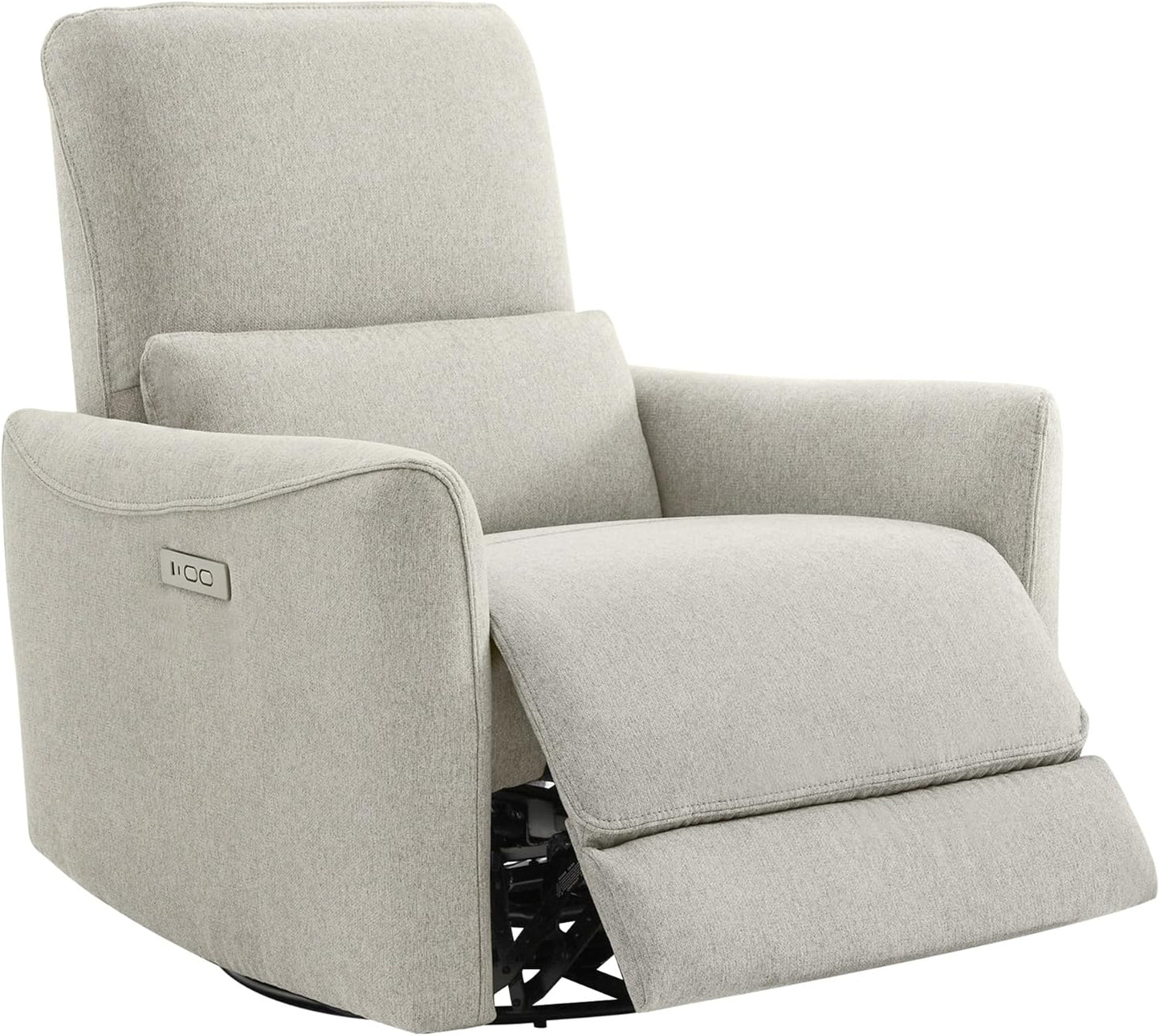 CHITA Power Recliner Chair Swivel Glider, FSC Certified Upholstered Living Room Nursery Reclining Sofa Chair with Lumbar Support, Linen
