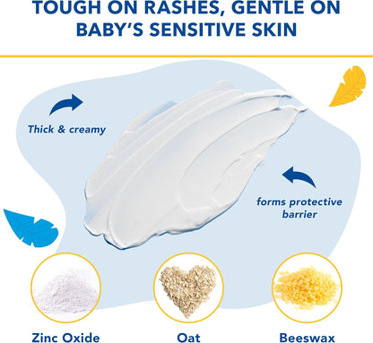 Triple Paste Diaper Rash Cream for Baby - 8 Oz Tub – Zinc Oxide Ointment Treats, Soothes & Prevents Diaper Rash, Pediatrician-Recommended Hypoallergenic Formula, Baby Essentials for Daily & Overnight