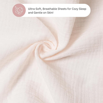 Muslin Bassinet Sheets for Angelbliss, Cowiewie, Amke, Jimglo, Suihuooo, Wayfong Baby Bassinet Bedside Sleeper by TansyPanda, 3PC, 20×33in, Ultra Soft, Breathable, Snug Fit, Unisex Boys Girls, Maadi
