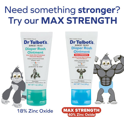 Dr. Talbot's Baby Diaper Rash Ointment - 2 oz - Zinc Oxide Skin Protectant with Peruvian Balsam - Treats and Prevents Rash