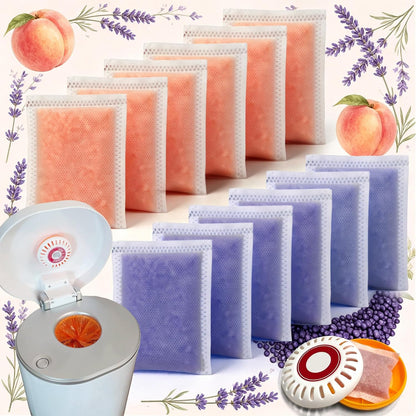 PurifyLogix 12 PCS Diaper Pail Deodorizers for Munchkin Step and Pail Diaper Pails, Activated Carbon Refills for Arm & Hammer Puck Baking Soda Cartridge (3.5"), 6* Lavender & 6* Peach Flavor