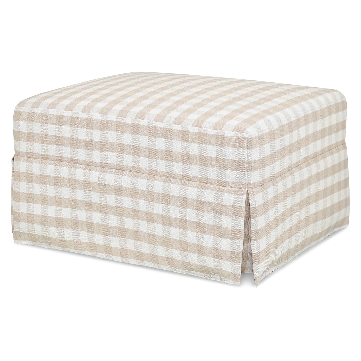Namesake Crawford Gliding Ottoman in Blue Gingham, Greenguard Gold & CertiPUR-US Certified