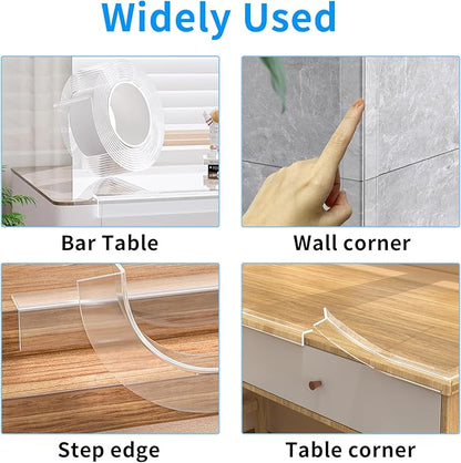 0.8 in x 13.12 FT,Edge Corner Protector Baby Proofing,Soft Clear Furniture Table Corner Guard & Edge Safety Cabinet Door Bumper,Crib Bumpers,Window Sill Protector,Wall Protector