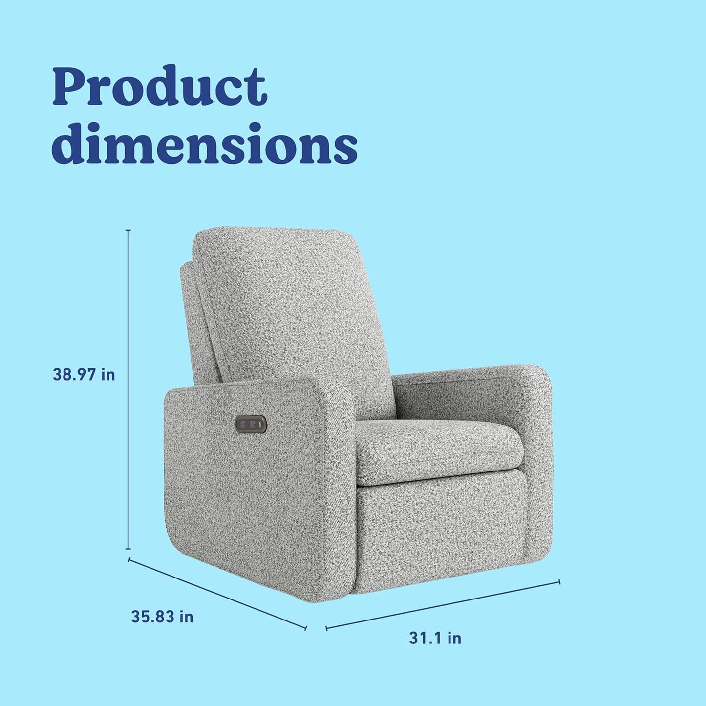 Graco Teddi Power Recliner Swivel Glider, Electronic Power Recline, Oeko-TEX 100 Certified, USB-A & USB-C Charger, Premium Cushioning & Comfort – (Ivory Basketweave)