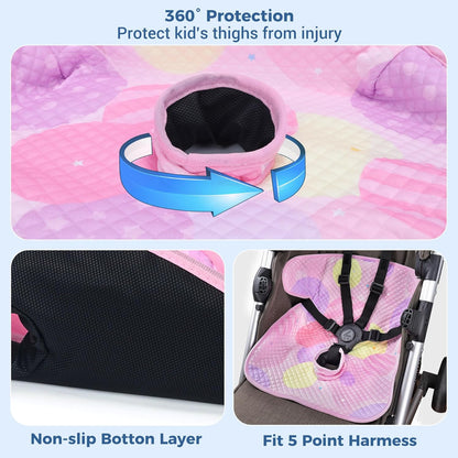 COOLBEBE Car Seat Protector for Potty Training, 2 Pack Dry Waterproof Car Seat Liner Toilet Training & Strap Covers Set for Baby Infant Toddler, Piddle Pads Cover Pad for Strollers, Carseat (Black)