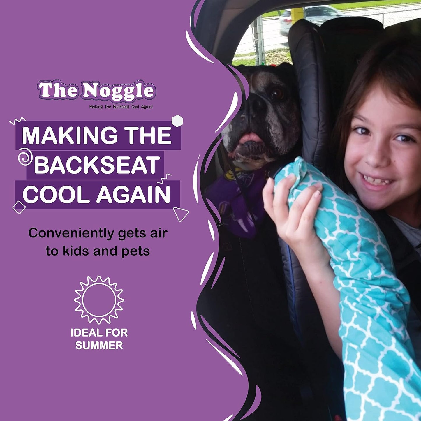 The Noggle-Making The Backseat Cool Again-Quick & Easy to Use Car Travel Accessories for a Comfy Ride Summer or Winter-Air Vent Extender Hose Directs Cool or Warm Air to Your Kids - 8ft, Black Ice