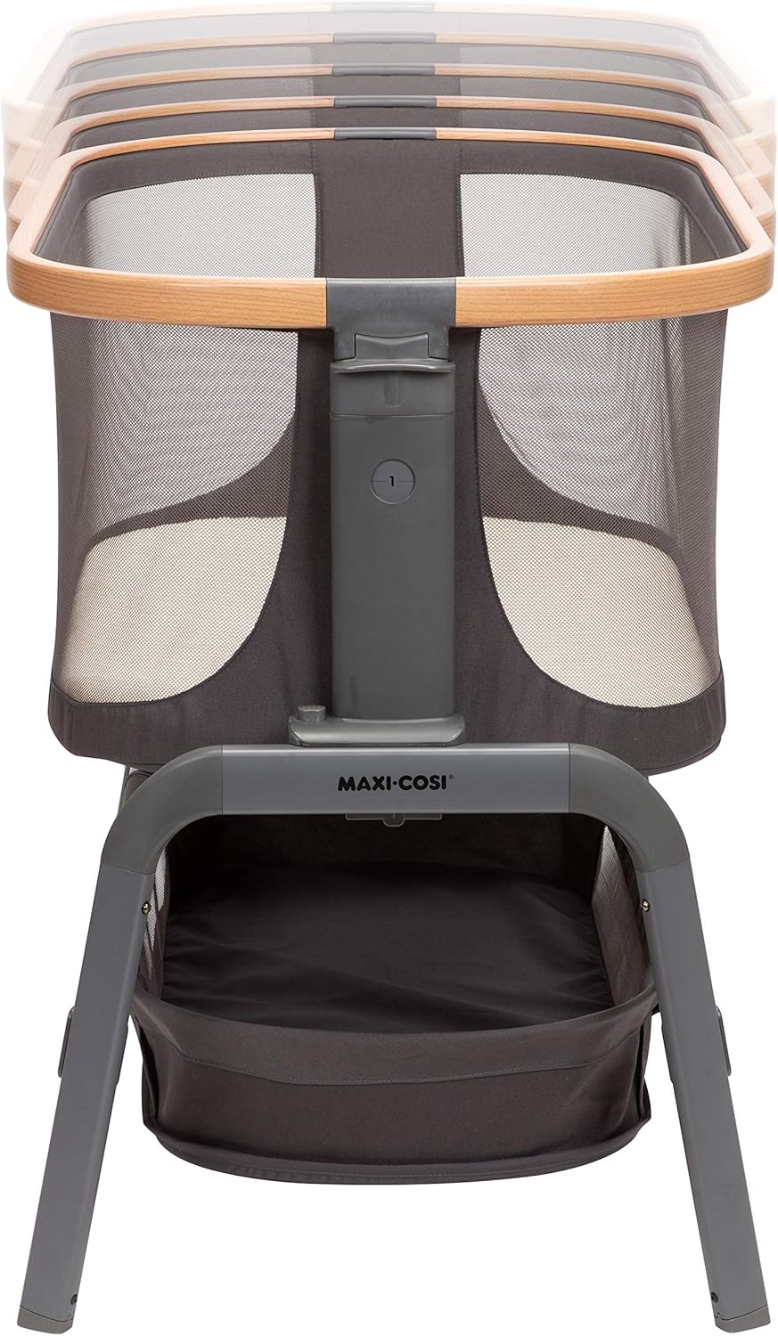 Maxi-Cosi Iora Baby Bassinets Bedside Sleeper, Portable Bassinet, Infant Bedside Sleeper Crib, Height Adjustable, Breathable Mesh, Large Storage Basket, Truffle