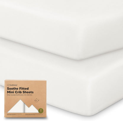2-Pack Mini Crib Sheets Fitted - 38x26 Pack N Play Sheets for Pack and Play Mattress, Organic Cotton, Soft & Breathable Playard Bedding, Neutral Mini Toddler Bed Cover for Boys, Girls (Dragon Tale)