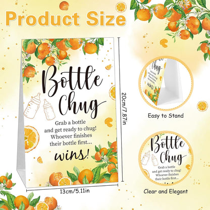TrelaCo Bottle Chug Baby Shower Game 20 Pcs Baby Bottles Shower Favor with 1 Greenery Theme Sign for Gender Reveal Party Supplies Gifts(Green)
