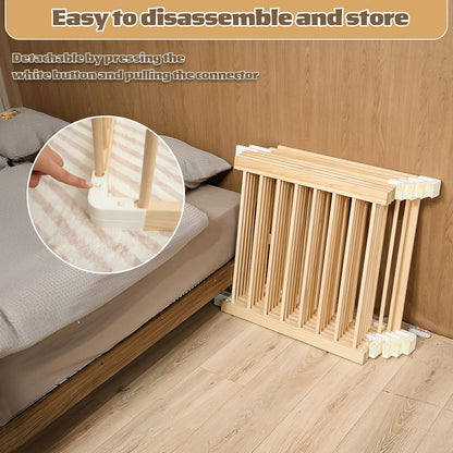 Extra Large Wooden Baby Playpen,Play Pen for Babies and Toddlers Kids Indoor,Security Playard Area Indoor,Easy to Assemble (73x73x24 Inch)