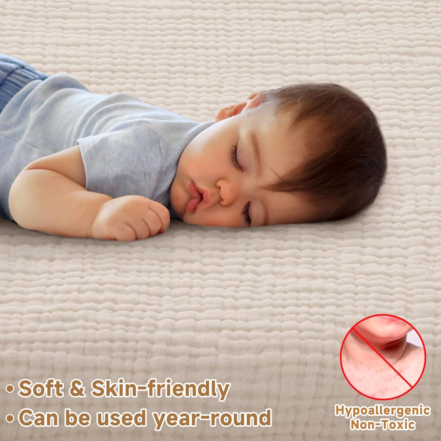 Muslin Bassinet Sheet Compatible with Maxi-COSI Iora & Iora Air Bedside Sleeper - 100% Cotton Rectangular Mattress Pad Cover (33"x20"), Breathable & Soft, Boho (1 Pack Blue)
