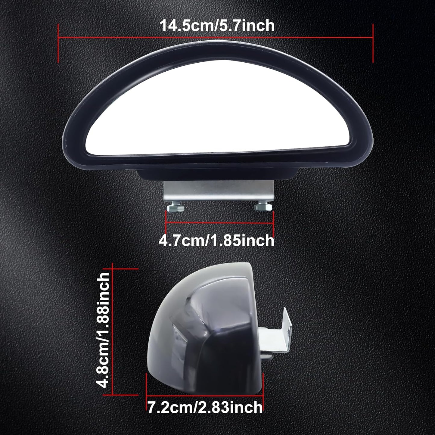Blind Spot Mirror Adjustable 360 Degree Car Side Mirror, HD Glass Rear View Exterior Accessories Frame Thickness Less than 5MM for Car SUV (long-armed Right)