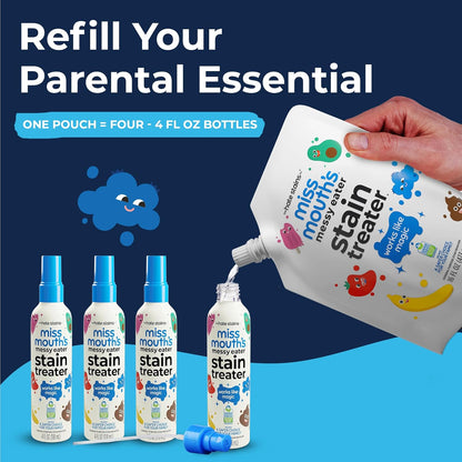 Miss Mouth's Messy Eater Stain Treater Spray - 4oz Stain Remover - Newborn & Baby Essentials - No Dry Cleaning Food, Grease, Coffee Off Laundry, Underwear, Fabric