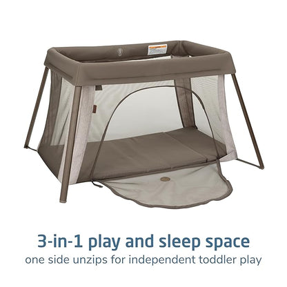Maxi-Cosi Calao Travel Playard, Infant Bassinet, Toddler Playpen, Portable, Lightweight, Foldable, Easy Setup, with Carry Bag, Breathable Mesh, Truffle