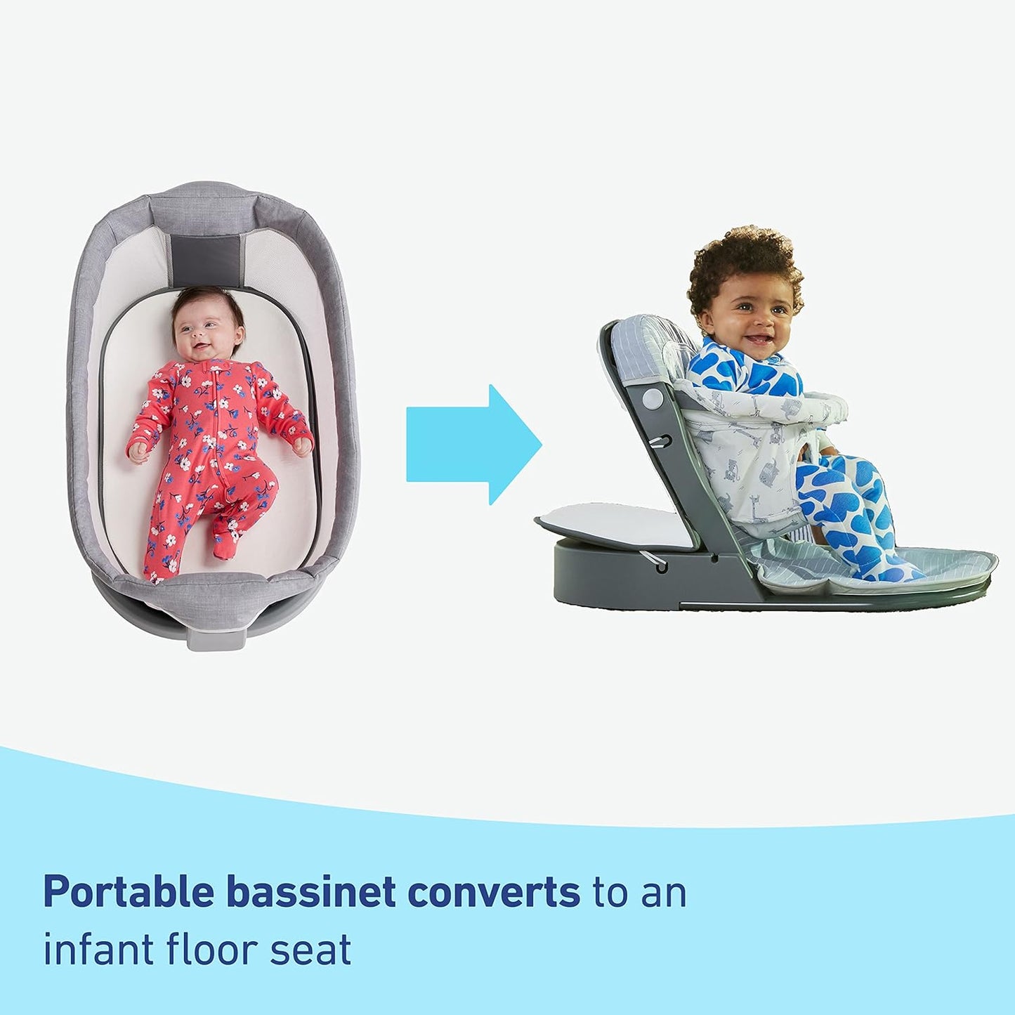 Graco® Pack ’n Play Sit ’N Grow Playard, Portable Infant Bassinet, Adjustable Seat, Built‑In Storage
