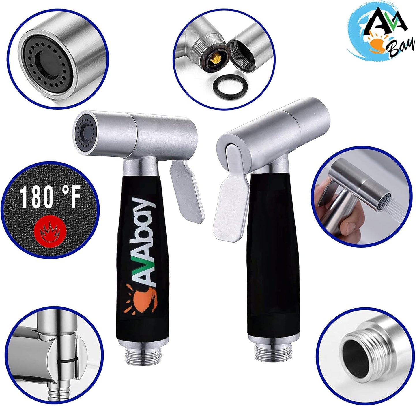 Dual Mode Toilet Bidet Sprayer Head – Chrome Finish Handheld Bidet for Toilet & Bathroom Cleaning – Cloth Diaper Sprayer, Muslim Shower, Jet Spray – G1/2 Coupling