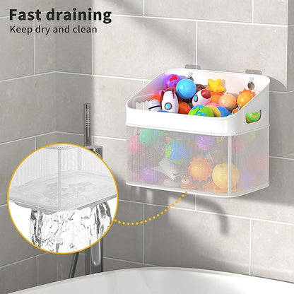 GloTika Mesh Baby Bath Toy Storage, ‎Large Capacity and Quick Drying Baby Toy Storage for Bath, Multi-use Net Bags Make Baby Bath Toy Organizer Easy, 2 Pack