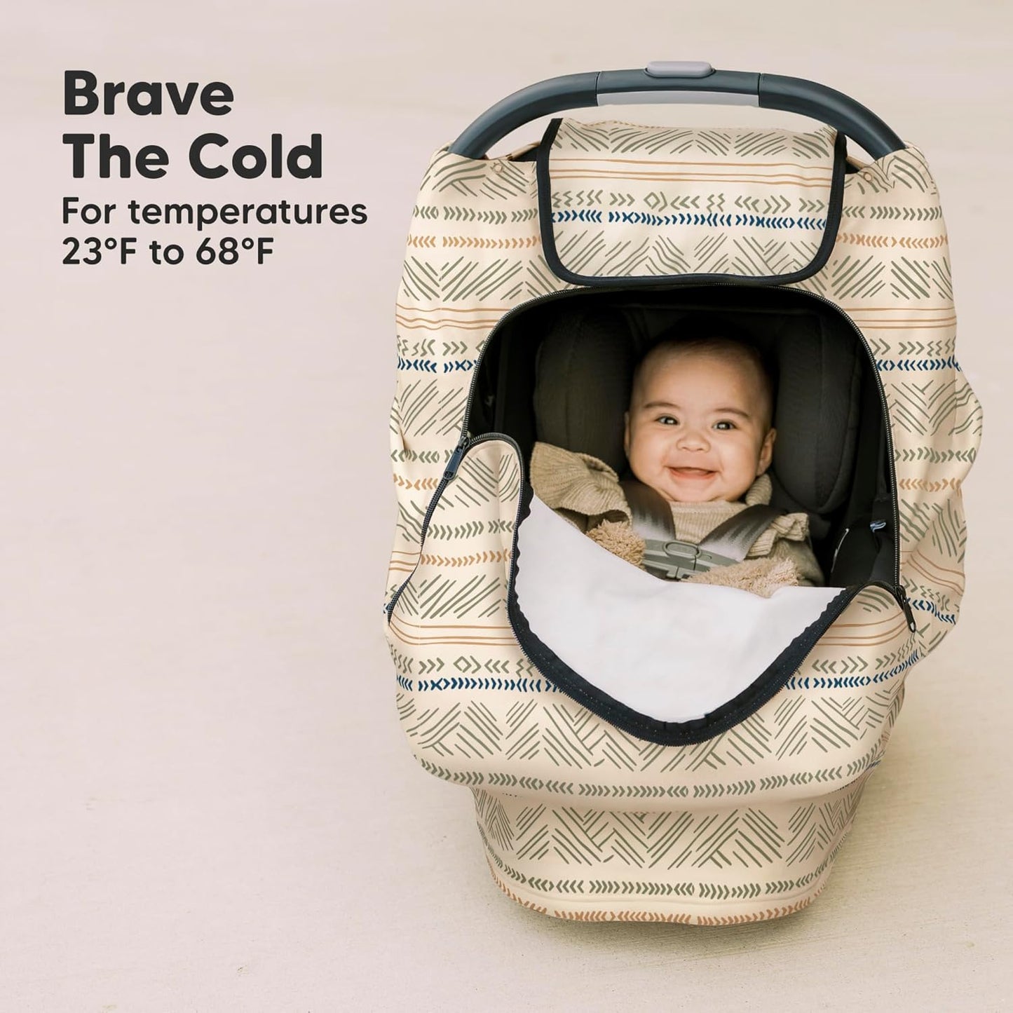 KeaBabies Winter Car Seat Cover Baby, Newborn - Universal Fit Infant Carseat Covers Baby Girl, Boy, Breathable, Lightweight Blanket, Easy to Use Stroller Canopy, Rain, Wind, Sun Shade (Laurel)