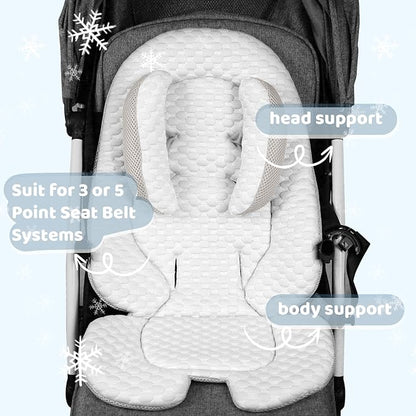 KAKIBLIN Infant Car Seat Insert, Baby Car Seat Head Neck Body Support, Breathable Newborn Car Seat Insert, 2-in-1 Reversible Stroller Pad or Girls Boys,Strollers,Car Seat,High Chair,Swing