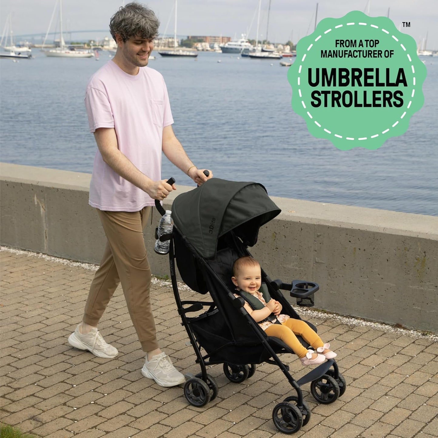 Ingenuity 3Dlite Convenience Stroller, Gray – Lightweight Stroller with Aluminum Frame, Large Seat Area, 4 Position Recline, Extra Large Storage Basket – Infant Stroller for Travel and More