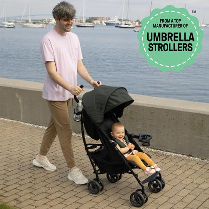 Ingenuity 3Dlite Convenience Stroller, Gray – Lightweight Stroller with Aluminum Frame, Large Seat Area, 4 Position Recline, Extra Large Storage Basket – Infant Stroller for Travel and More