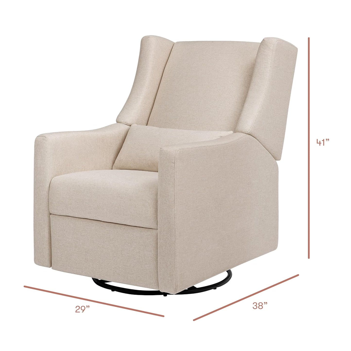 Kiwi Glider Recliner w/Electronic Control and USB | in Almond Teddy Loop w/Light Wood Base, Greenguard Gold Certified