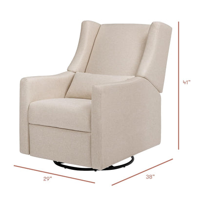 Kiwi Glider Recliner w/Electronic Control and USB | in Almond Teddy Loop w/Light Wood Base, Greenguard Gold Certified