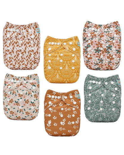 ALVABABY 12pcs Microfiber Inserts,Soft Cloth Diaper Liner,3-Layer Absorbent Inserts,Reusable for Baby Cloth Diapers 12T
