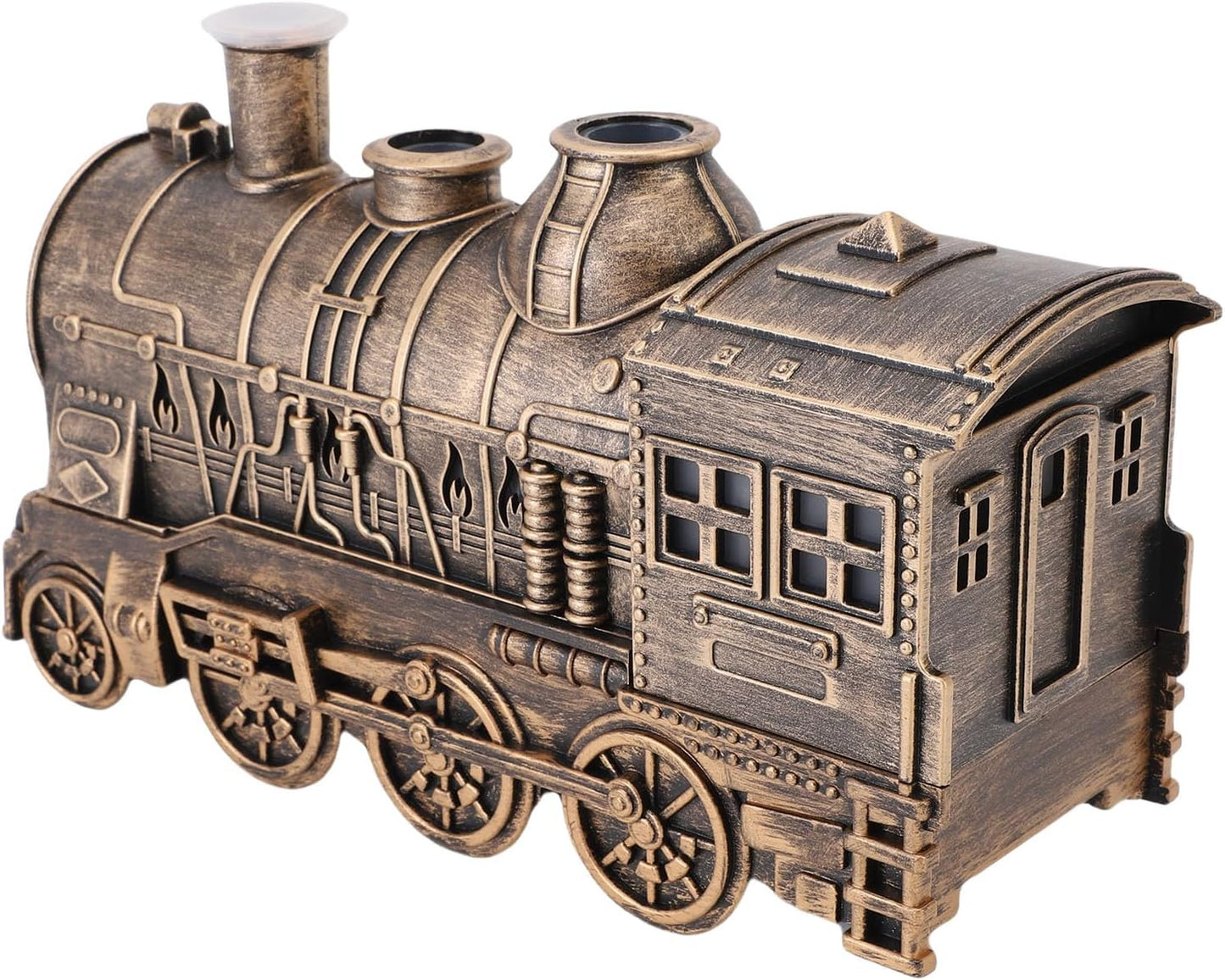 300ml Train Diffusers for Essential Oils, Cool Mist Aromatherapy Diffuser with Dual Nozzles, Quiet Vintage Steam Train Design, 2/8H Timer, for Bedroom, Office, Desktop, Christmas Gift