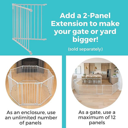 Toddleroo by North States - 3 In 1 Metal Superyard Baby Play Yard: 8 Panel Playpen, Gate, or Extra Wide Fence - Encloses Up to 19 Square Feet - 30 Inches Tall - Taupe