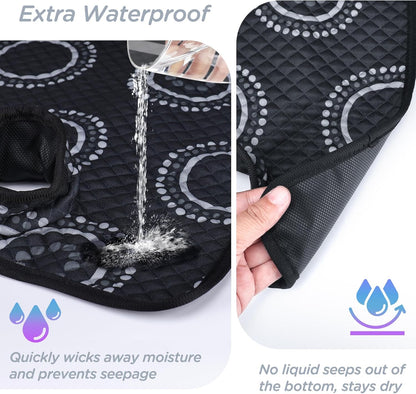Potty Training Car Seat Protector, Waterproof Car Seat Cover for Toddlers, Piddle Pads for Baby Carseat, Stroller, Non-Slip & Machine Washable (Black, 2PC)