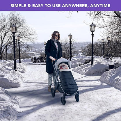 Bunting Bag for UPPAbaby Vista, V2, V3, Cruz, V2, V3 RumbleSeat, V2, V3 Ridge, Minu Strollers, Warm and ultra-plush Waterproof Stroller Footmuff, Extendable winter stroller cover, sleeping bag
