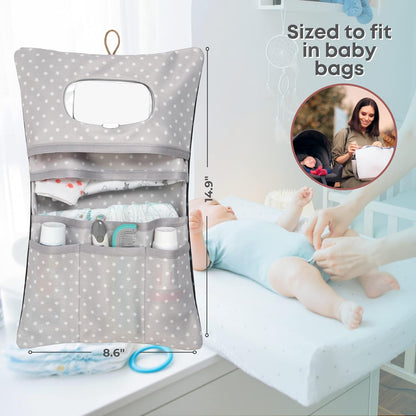 HAMUR Baby Diaper Bag Organizer – Travel-Friendly, Compact & Foldable | Stroller Pouch for Newborn Essentials – Must-Have for Boys & Girls (Leaves)