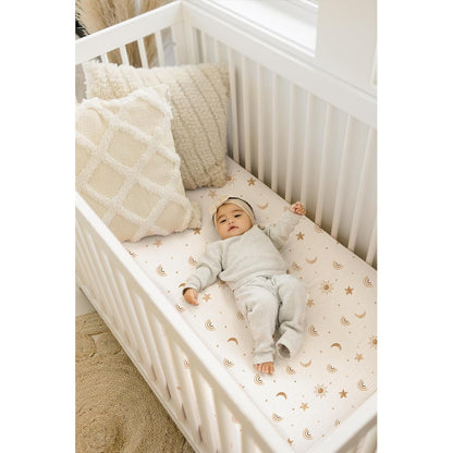 Konssy Muslin Mini Crib Sheets, 100% Soft Cotton Pack and Play Sheets for Pack N Play Mattress, Playard Baby Crib Sheets for Baby Girls (Floral, Pink)