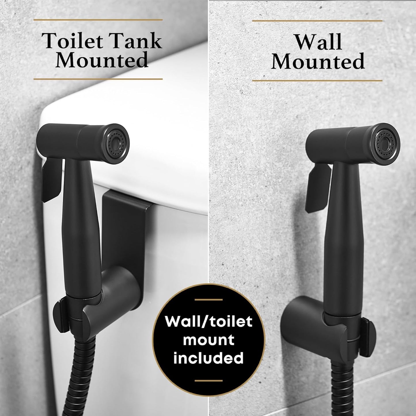 Purrfectzone Bidet Sprayer for Toilet, Handheld Sprayer Kit, Cloth Diaper Sprayer Set - Easy to Install - Stainless Steel