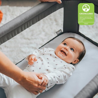 Chicco LullaGo Anywhere SE Portable Bassinet, Lightweight, Space-Saving with Waterproof Mattress and Fitted Sheet, Travel Bassinet for Baby, Clay/Grey
