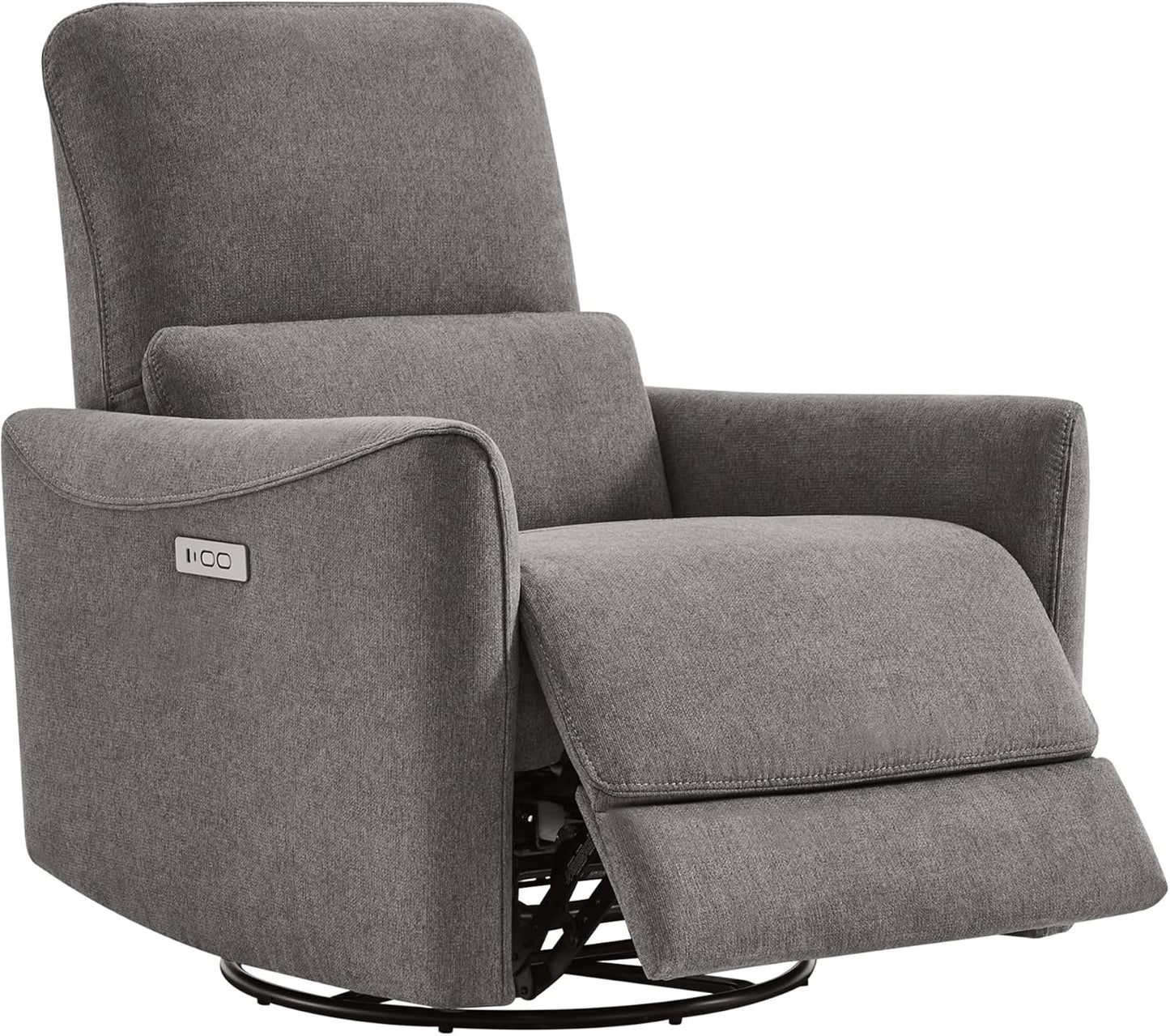 CHITA Power Recliner Chair Swivel Glider, FSC Certified Upholstered Living Room Nursery Reclining Sofa Chair with Lumbar Support, Linen