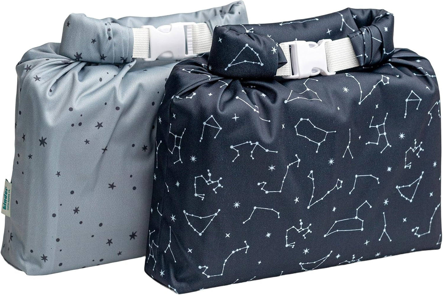 Kinder Set of 2 Water Resistant Wet Bags for Storing Laundry or Cloth Diapers Travel Size Wet Bag Daycare Beach Pool Wet Swimsuit Roll Top for Air Tight Odor Contained Washable Reusable (Giraffes)