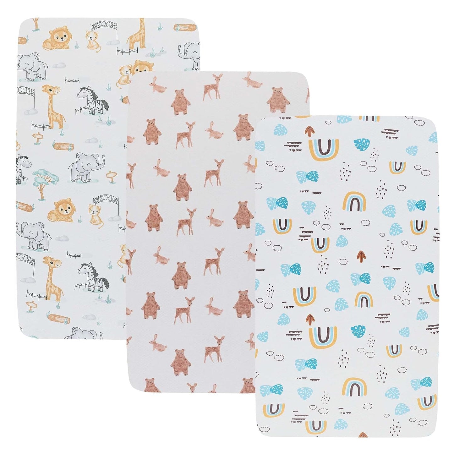Onacosht Stretchy Bassinet Sheets 33" x 19" Compatible with Mika Micky, KoolaBaby (3 in 1), BabyBond, HARPPA and RICUTON Bedside Bassinet, 3 Pack for Baby Boy and Girl, Pink Floral