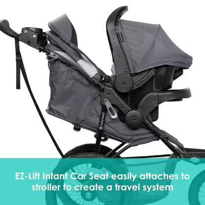 Baby Trend Expedition® Zero Flat Jogger with LED Lights, Dash Grey